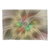 Bloemenfantasie met goudmodern Abstract fractal Kussensloop (Voorkant)