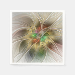 Bloemenfantasie met goudmodern Abstract fractal Servet