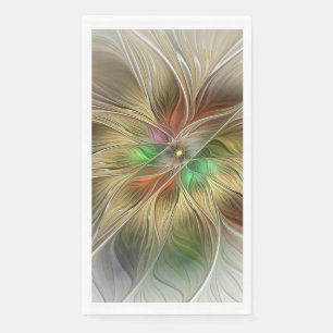 Bloemenfantasie met goudmodern Abstract fractal Servet