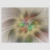 Bloemenfantasie met goudmodern Abstract fractal Tissuepapier (Voorkant)