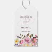 Bloemenfantasie | Moderne Waterverf bruiloft gunst Cadeaulabel (Voorkant)