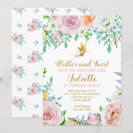 Bloemenfee-feestuitnodiging, Fee-uitnodiging Kaart