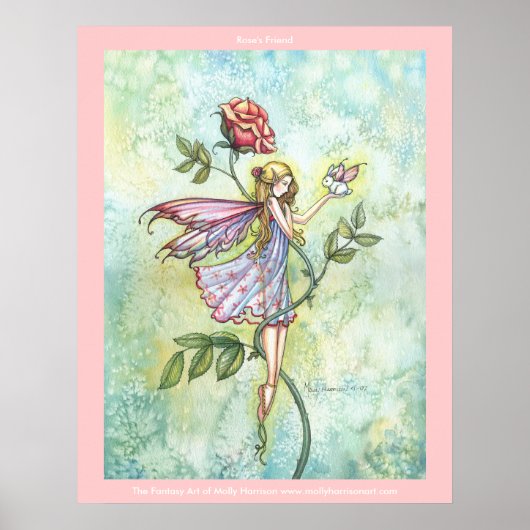 Bloemenfee Konijn Posterprint Poster (Voorkant)