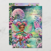 Bloemenfee Land Party Uitnodiging (Voorkant / Achterkant)