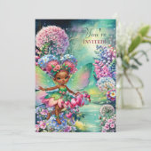 Bloemenfee Land Uitnodiging Feest (Staand voorkant)