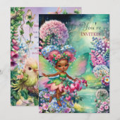 Bloemenfee Land Uitnodiging Feest (Voorkant / Achterkant)