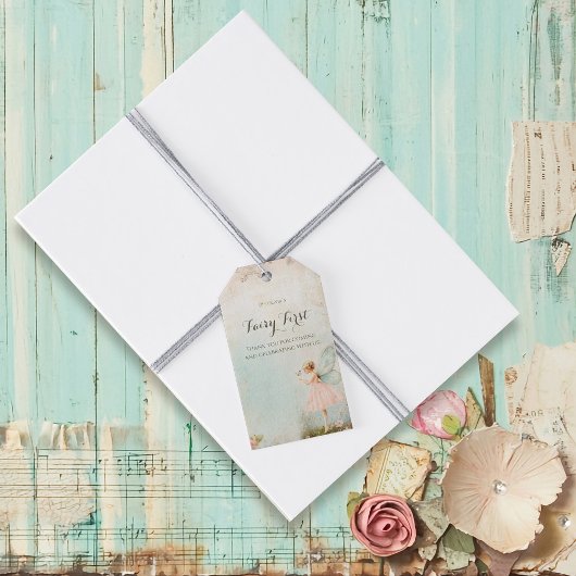 Bloemenfee meisje Verjaardag Cadeaulabel