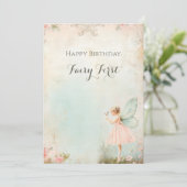 Bloemenfee meisje Verjaardag Feestdagenkaart (Staand voorkant)