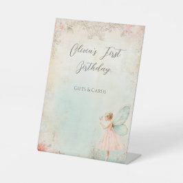 Bloemenfee meisje Verjaardag Gift&Kaart Reclamebord Met Voetstuk