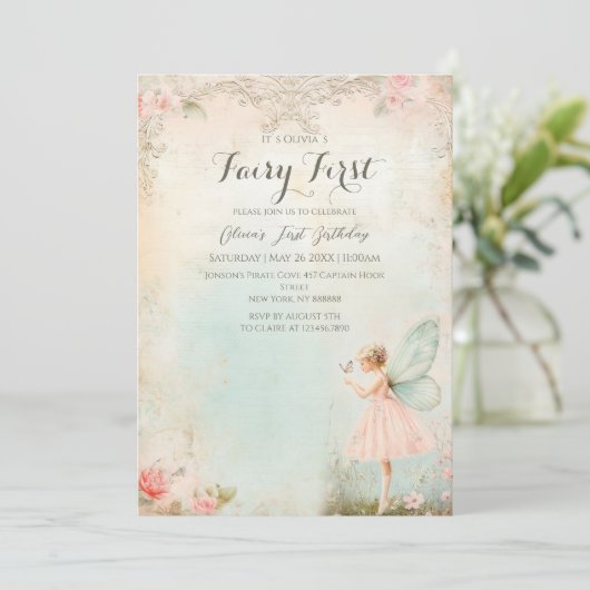 Bloemenfee meisje Verjaardag Kaart (Staand voorkant)