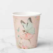 Bloemenfee meisje Verjaardag Papieren Bekers (Achterkant)