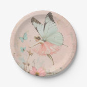 Bloemenfee meisje Verjaardag Papieren Bordje (Voorkant)