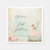 Bloemenfee meisje Verjaardag Servet (Voorkant)