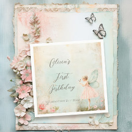 Bloemenfee meisje Verjaardag Servet