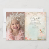 Bloemenfee meisje Verjaardag Uitnodiging (Voorkant)