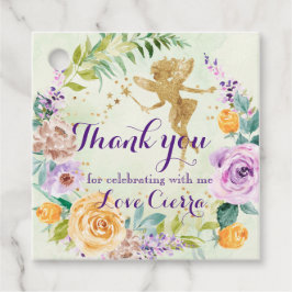 Bloemenfee meisjes verjaardag bedankjes labels