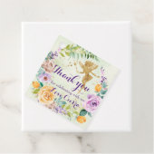 Bloemenfee meisjes verjaardag bedankjes labels (In situ)
