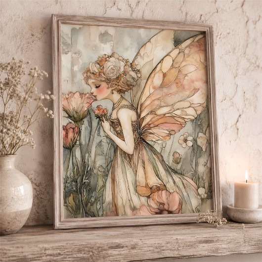 Bloemenfee Nursery Cottagecore Muurkunst Poster
