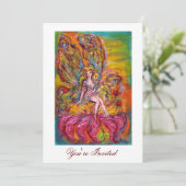 BLOEMENFEE OP DE ROZE IRIS Fantasie Geel Wit Kaart (Staand voorkant)