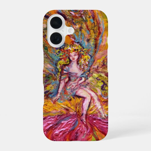 BLOEMENFEE OP DE ROZE IRIS Fantasie iPhone 16 Hoesje (Achterkant)