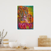 BLOEMENFEE OP DE ROZE IRIS Fantasie Poster (Keuken)
