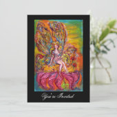 BLOEMENFEE OP DE ROZE IRIS Fantasie Zwart Geel Kaart (Staand voorkant)