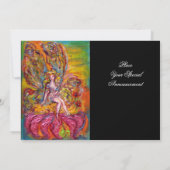 BLOEMENFEE OP DE ROZE IRIS Fantasie Zwart Geel Kaart (Achterkant)