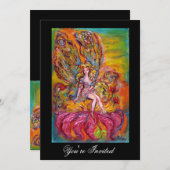 BLOEMENFEE OP DE ROZE IRIS Fantasie Zwart Geel Kaart (Voorkant / Achterkant)