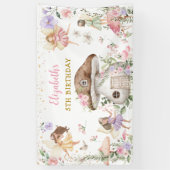  Bloemenfee Prinses Meisje Verjaardagsfeest Spandoek (Verticaal)