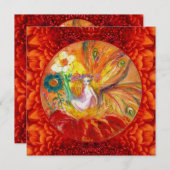 BLOEMENFEE Red Geel Fantasie Feest Uitnodiging (Voorkant / Achterkant)