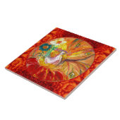 BLOEMENFEE Red Geel Fantasie  Tegeltje (Zijkant)