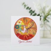 BLOEMENFEE Red Geel Wit Fantasie Zomerfeest Kaart (Staand voorkant)