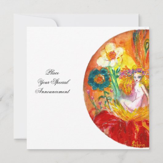 BLOEMENFEE rood blauw geel wit Kaart (Achterkant)