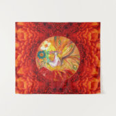BLOEMENFEE ROOD Geel Fantasie Wandkleed (Voorkant (horizontaal))
