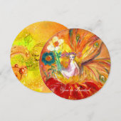 BLOEMENFEE ROOD GEEL GOUD GLINSTERING KAART (Voorkant / Achterkant)