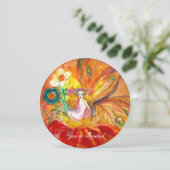 BLOEMENFEE rood geel goud glinstert Kaart (Staand voorkant)