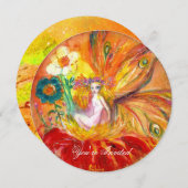 BLOEMENFEE rood geel goud glinstert Kaart (Voorkant / Achterkant)