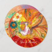 BLOEMENFEE roze rood groen geel goud glitters Kaart (Voorkant / Achterkant)