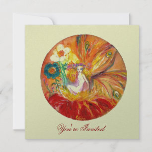 BLOEMENFEE silver metallic ,rood  geel Kaart
