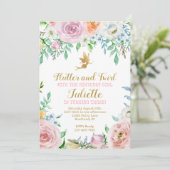 Bloemenfee uitnodiging voor feest, Fee uitnodiging (Staand voorkant)