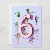 Bloemenfeeën 6e verjaardag Uitnodiging (Voorkant)