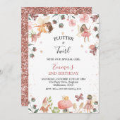 Bloemenfeeën Meisjes Verjaardagsfeest Uitnodiging (Voorkant / Achterkant)