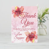 Bloemenfeest Dank je Lily Bedankkaart (Staand voorkant)