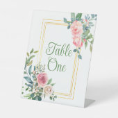 Bloemenfeest- of huwelijkstafelnummers reclamebord met voetstuk (Voorkant)
