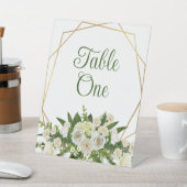 Bloemenfeest- of huwelijkstafelnummers reclamebord met voetstuk (Insitu)