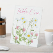 Bloemenfeest- of huwelijkstafelnummers reclamebord met voetstuk (Insitu)