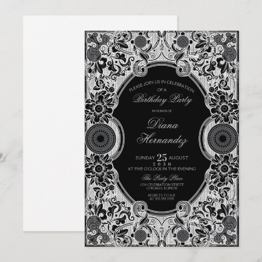 Bloemenfeest Uitnodigen Kaart (Voorkant / Achterkant)