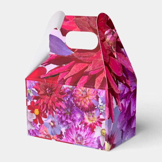 Bloemenfeestdoos, roze bloemen feestdoos bedankdoosjes (Achterkant)