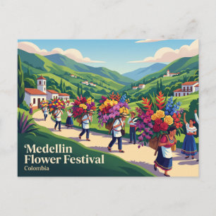 Bloemenfestival Medellin Colombia Briefkaart