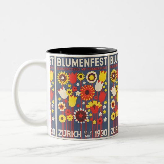  Bloemenfestival – tijdloze bloemenelegantie Tweekleurige Koffiemok (Links)